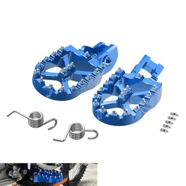 Imagem de NICECNC Pedais de pé de tarugo CNC azuis 57 mm compatíveis com Husqvarna FC 250 350 450 2016 125-501 TX FX TC FC 2017-2022 125-501 TE FE 2017-2023 TC85 2018-2022, consulte fitment