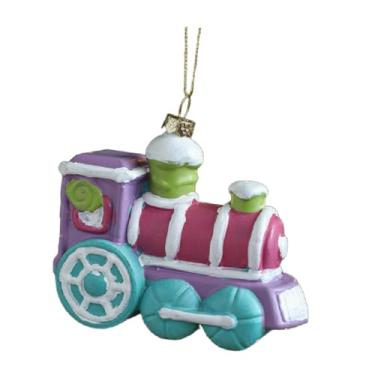 Imagem de predolo Enfeite de Natal para pendurar, decoração de árvore de Natal, moldura de porta, parede, pingente de fazenda, adereço fotográfico para família, amigos, Trem 11x5x10cm