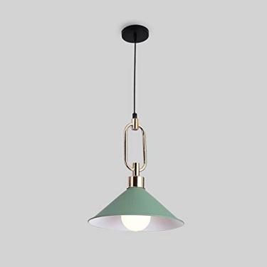 Imagem de KSSTEVNBD Lustre de personalidade minimalista moderno E27 cabo de luz ajustável criativo restaurante bar corredor quarto sala de estar varanda estudo escada cozinha teto iluminação luminária/verde