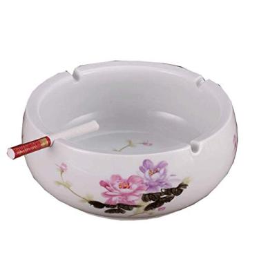 Imagem de Cinzeiros para Cigarros Azul e Branco Cerâmica Europeia Retro Sala de Estar Cinzeiro Boutique Grande Prático Cinzeiro de Cerâmica Elegante Personalidade Criativa Escritório Cinzeiro Redondo Decoração