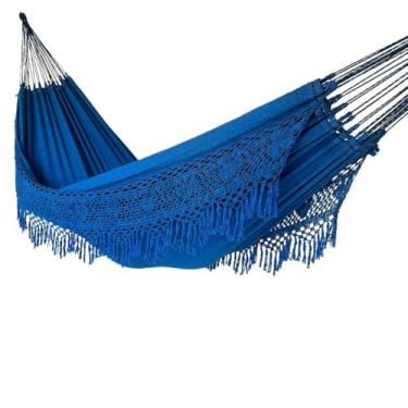 Imagem de Rede de Dormir Luxuosa para Casal - Rede de Descanso Premium para Lazer e Conforto(AZUL)