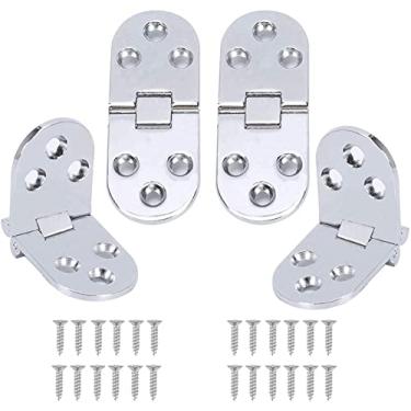 Imagem de 4 peças dobradiça de aba de liga de zinco dobradiça de mesa de bancada dobradiça oculta dobradiça dobrável para porta de bancada dobradiça de aba de mesa redonda