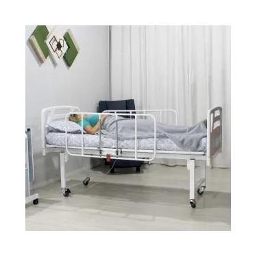 Imagem de Cama Hospitalar Motorizada 2 Movimentos Altura Fixa e Grades de Aço - 