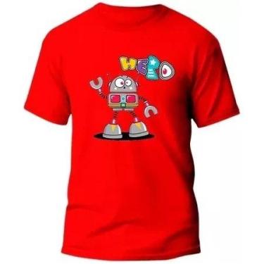 Imagem de Camisa Infantil Camiseta Robô Juvenil Algodão Desenho Roupa - loja din