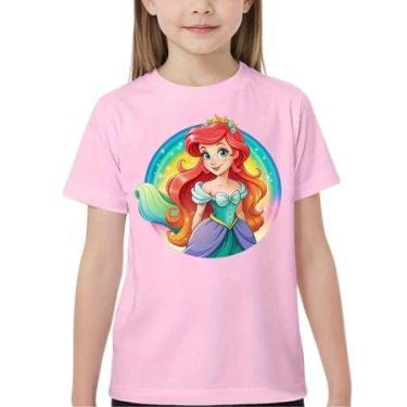 Imagem de Camiseta camisa blusa infantil juvenil ariel flores - loja dinka, 6, R