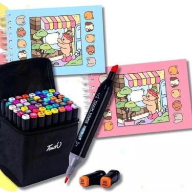 Imagem de Kit Livro de Colorir Capa Dura 50 Páginas Infantil + Estojo com 24 Can