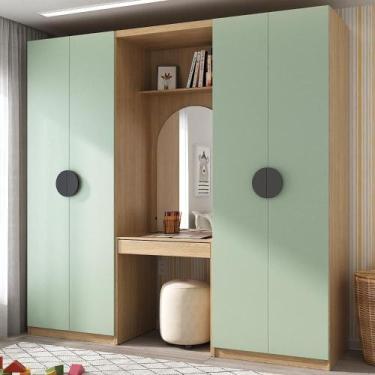 Imagem de Conjunto Modulado Infantil 3 Peças 4 Portas, Módulos Nichos 2 Gavetas 