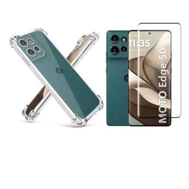 Imagem de Kit Capa Anti Impacto + Película Vidro 3D 9D Protetora P/Motorola Modelos Todos (Moto Edge 50 5G)