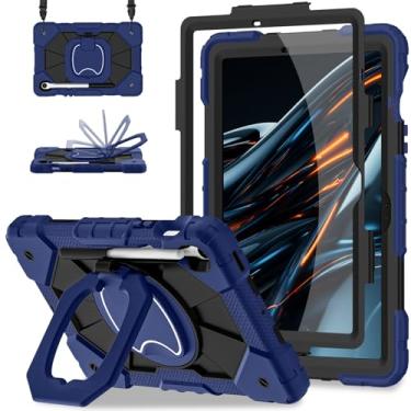 Imagem de Scnioy Capa para Samsung Galaxy Tab S10 Lite / S10 FE / S9 FE 10,9 polegadas e Galaxy Tab S9 11 polegadas, capa robusta para Samsung S10 FE com suporte para caneta 360 suporte giratório protetor de