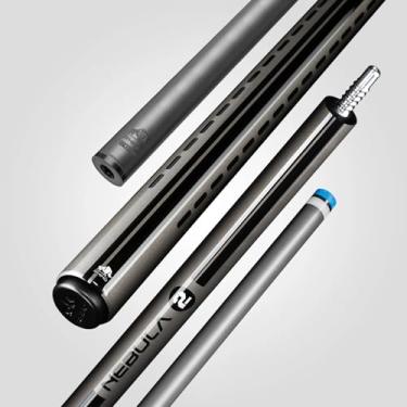 Imagem de RHINO Taça de sinuca Nebula 2 - Eixo de fibra de carbono premium cinza carvão e extremidade composta. Ponta de cristal Time 12,8 mm, design Pro Taper. Junta 3/8-8, sem envoltório. Taça de piscina de