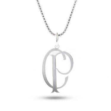 Imagem de Pingente Corinthians Escudo CP em Prata 925 + Corrente Tamanho:42 cm-Unissex