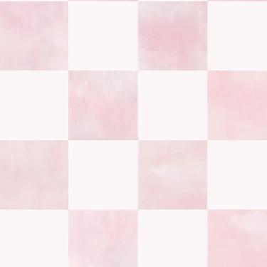 Imagem de Ismoon Papel de parede xadrez xadrez vintage papel de contato xadrez 43,9 cm x 998 cm Mosaico neutro rosa papel de parede quadriculado adesivo em papel de parede removível para cabeints quarto cozinha