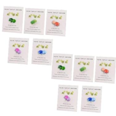 Imagem de 10 peças mini tartaruga abraçada de bolso, presente inspirador incrível You're Turtley com cartão, cartões de agradecimento, mini tartaruga marinha figura presente de abraço de bolso para amigos e