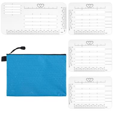 Imagem de 4 peças de estêncil de guia de endereçamento de envelope, modelos de estêncil de endereço de envelope, guia de régua, modelo de letras de linha reta com escala para endereçamento de convite de diário
