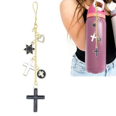 Imagem de Z-synka Alça e pingente para garrafa de água Owala 680 g, 946 ml, 1,134 g, para acessórios Owala e Stanley Cup Accessories (cruz)