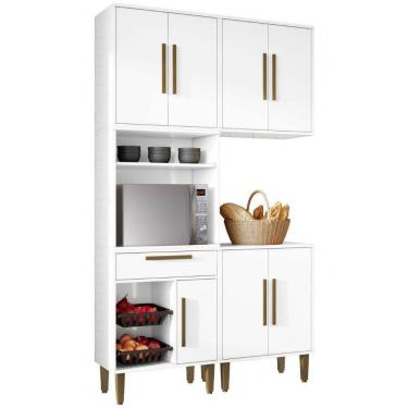 Imagem de Cozinha Completa Lorena 7 Portas 1 Gaveta Branco Kaiki Móveis