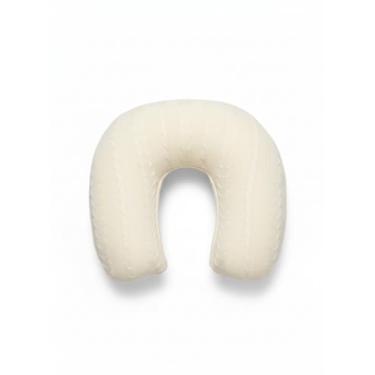 Imagem de Almofada de Amamentação em Tricô, 45x37x13cm, Formato U Anatômico, Enchimento Siliconado, Hipoalergênico (Off White)