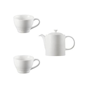 Imagem de KIT LE CREUSET 2 CANECAS BISTRO 400ML E 1 BULE 1,3L BRANCO