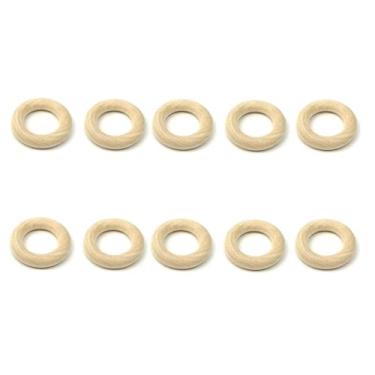 Imagem de 10 peças de anel de esfera de cristal de madeira de 3 cm com suporte redondo de bola de cristal de madeira para mini suporte de esferas de ovo