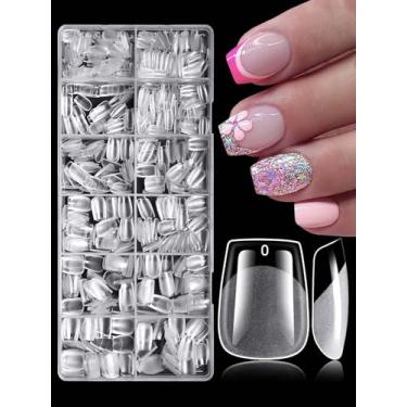 Imagem de Kit de pontas de unhas postiças de caixão extra curtas de 750 peças, PP Curto Caixão de Gel Macio Cobertura Completa Pregos de Acrílico Transparente Pressione nas Unhas XS Unhas Postiças Conjunto de