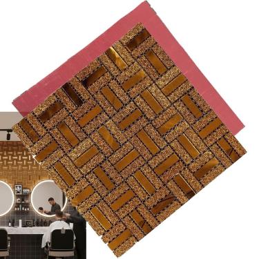 Imagem de Pastilha Vidro Adesiva Parede Banheiro Cozinha Quarto Salao Barbearia Estudio Autocolante Decoraçao Reforma Obra