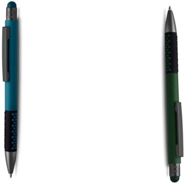 Imagem de Caneta Esferográfica Retrátil com Grip, Escrita Azul, Plástico, Kit com 1 e 2 Unidades (Azul e Verde;)