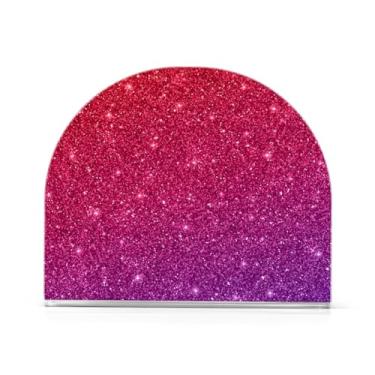 Imagem de Porta-guardanapos roxos vermelhos com glitter para mesa de cozinha, suporte de guardanapo de restaurante, pacote com 2, suporte de acrílico antiderrapante