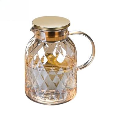 Imagem de Jarra Vidro Borossilicato Resistente Tampa De Inox 1,5L ou 1,8L Diamond Ambar(1,5L,1.5)