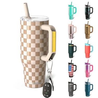 Imagem de Thicc Buddy - Copo isolado a vácuo de aço inoxidável de 1,134 g com tampa e canudo para água - Caneca de viagem compatível com porta-copos - presentes para mulheres e homens Ele Ela (pão de gengibre)