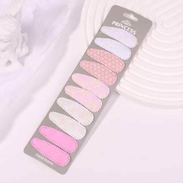 Imagem de 10 peças de grampos de cabelo para bebês meninas 5,5 cm estampa floral infantil infantil antiderrapante pequenos grampos de cabelo acessórios de presilhas de flores para bebês Gilrs (10 peças-E)