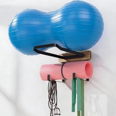 Imagem de AIDILI Para BABYGO/THERABAND/Trideer bola de parto e suporte de bola de parede para exercícios, suporte de círculos de Pilates resistente, suporte de tapete de ioga, suporte de armazenamento de bola