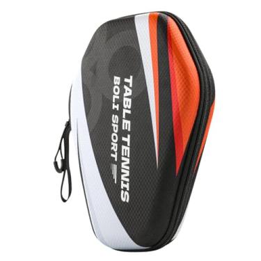 Imagem de CUOFYUNL Bolsa para raquete de tênis de mesa à prova d'água EVA Pong Paddle Hard Case Hexagonal Tennis Table Bat Cover (Tipo C)