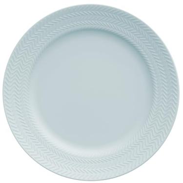 Imagem de Prato de sobremesa em porcelana, modelo Chevron, Ø 20,5 cm, Germer, Azul