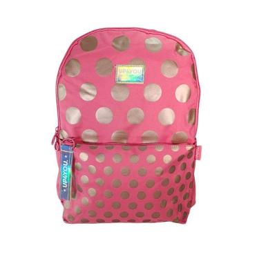 Imagem de Mochila De Costas Rosa Com Bolinhas Up4you Ms46711up0300un