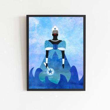 Imagem de Quadro Decorativo Desenho Iemanjá 33X24Cm - Com Vidro Preta