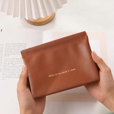 Imagem de 5 peças pequenas bolsas de maquiagem portáteis mini bolsas de cosméticos para mulheres, porta-moedas, batom, organizador de cosméticos, bolsa de armazenamento de viagem, marrom