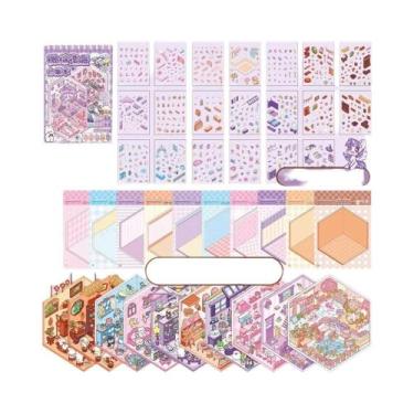 Imagem de Livro De Adesivos 3D Com Cenário De Cabana De Desenho Animado, Brinque