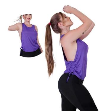 Imagem de Colete Amarrado Regata Fitness Dry fit Furadinha Academia - - Bem Fit,