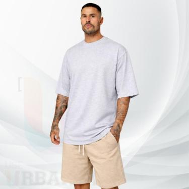 Imagem de Camiseta over Masculina Oversized 100 Algodão Manga Curta Básica Streetwear Casual Confortável-Masculino