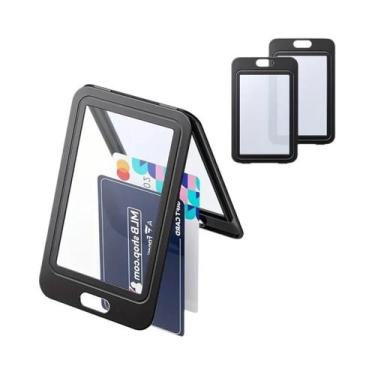 Imagem de Porta-Crachá Retrátil Transparente De Plástico Dupla Face Para Funcion