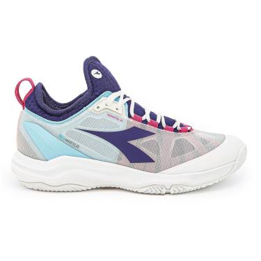 Imagem de Tênis Diadora Speed Blushield Fly 4+ Clay Branco e Azul Feminino 39 BCO/BLU STAMPA/ROSA ACHILLEA Dia-Feminino