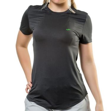 Imagem de Camiseta Feminina Esportiva Running Academia Poliéster Elite, Preto, G