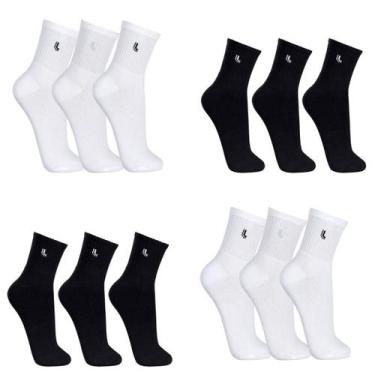 Imagem de Kit 6 Pares de Meias Unisex Lupo Cano Médio Algodão Original + NF, Pre