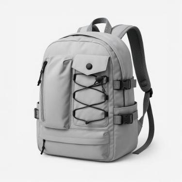 Imagem de Mochila de Nylon 24L Preta Reforçada p/ Notebook Viagem Estudo e Traba