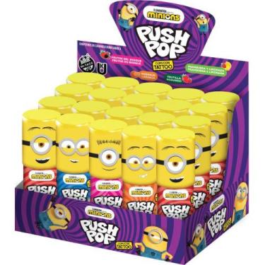 Imagem de Doce Minions PUSH POP com Figurinha Colecionável - Display com 20 Unid