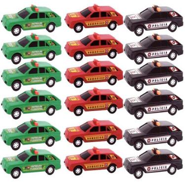 Imagem de 50 Carrinho Brinquedo 17cm Polícia Bombeiro Doação Atacado - Diverplas