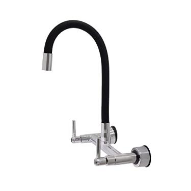 Imagem de Torneira Misturador Color Flexível Preto Cozinha Parede Meli