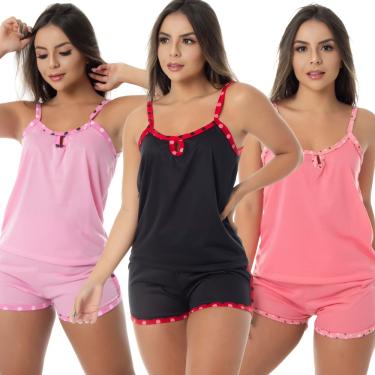 Imagem de Kit com 3 Baby Doll Malha Conforto | Pijama Verão Joice