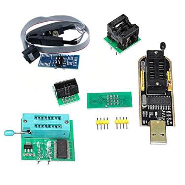 Imagem de KOOBOOK 1 conjunto CH341A 24 série 25 EEPROM Flash BIOS USB Programador + SOIC8 SOP8 clipe de teste + SPI Flash 1,8 V adaptador + SOP8 SOIC8 para conversor de soquete adaptador DIP8