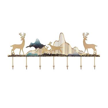 Imagem de KIZQYN Ganchos de casaco cabide montado na parede, gancho de casaco, trilhos de rack de gancho, cabide de roupas de entrada, pendurado na parede para varanda, sala de estar, quarto, cabide de cozinha montado na parede (tamanho: G)